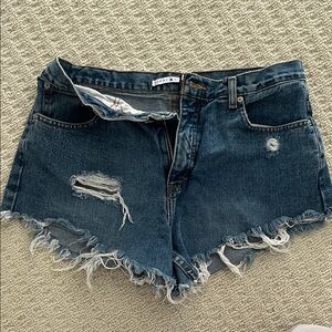 Tommy Hilfiger Dark Blue Distressed Jean Shorts